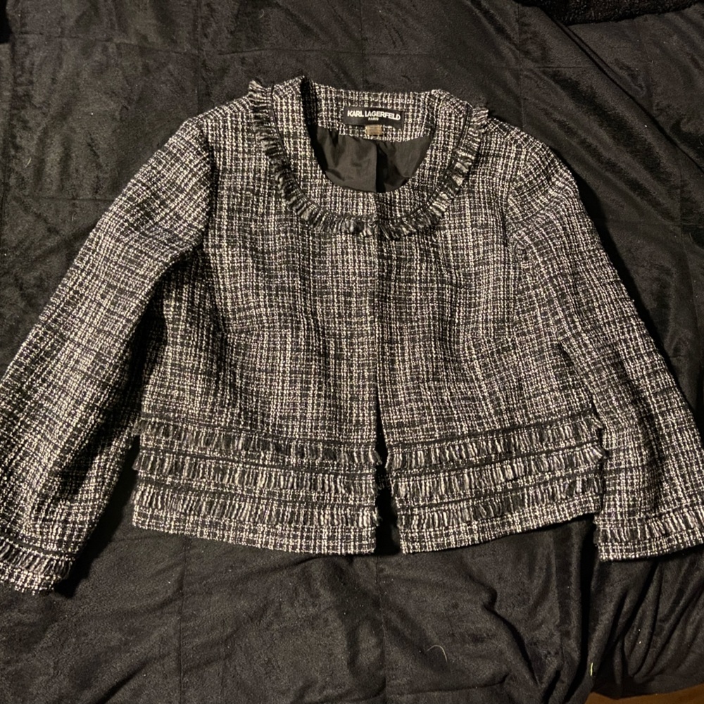 Karl Lagerfeld Black and White Boucher Jacket